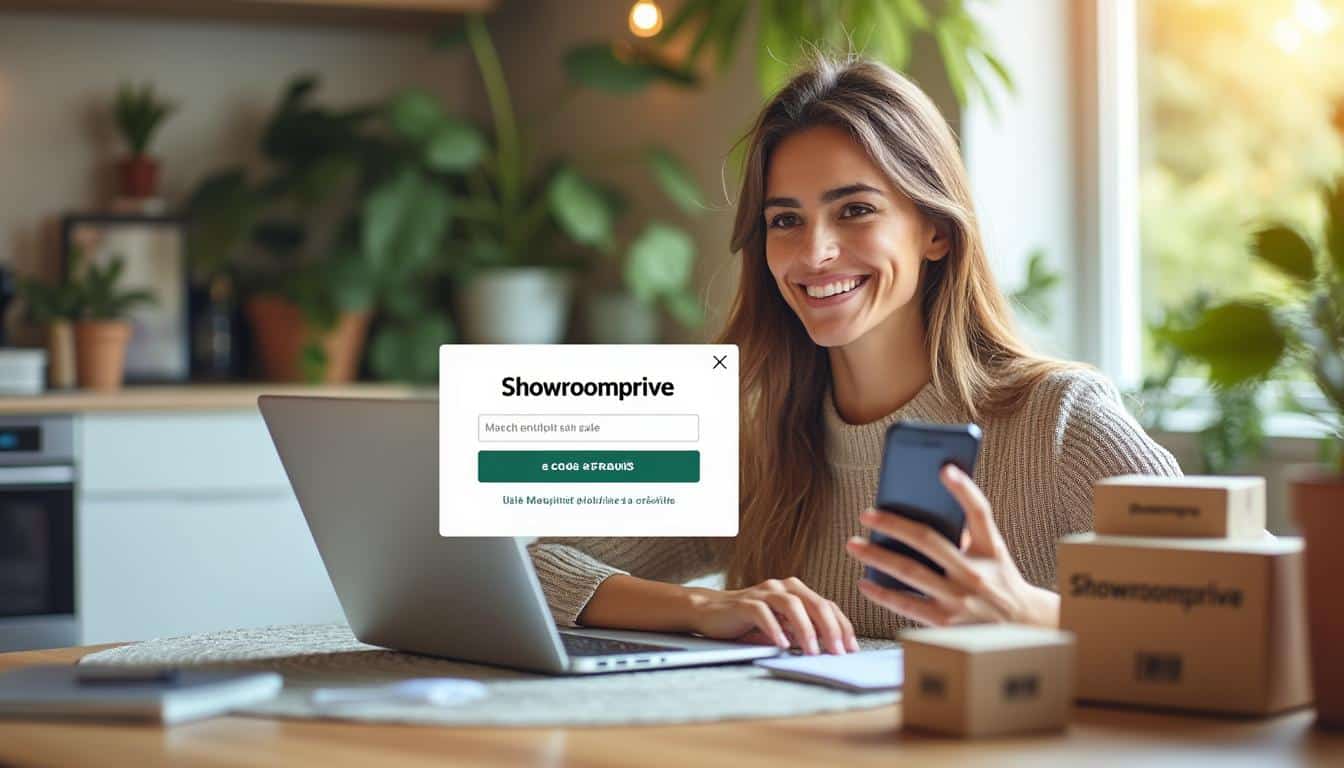 Illustration: Comment utiliser les codes promo pour bénéficier de remises et livraison gratuite chez Showroomprivé