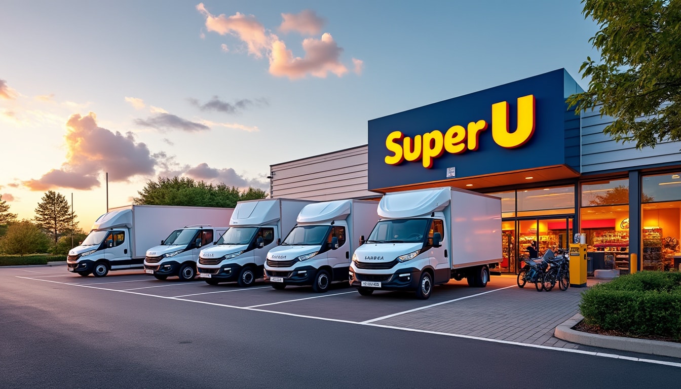 Illustration: Quels types de camions et utilitaires propose Super U pour la location ?